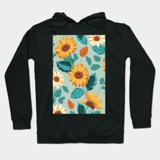 Pastel Colored Sunflowers Pattern Hoodie